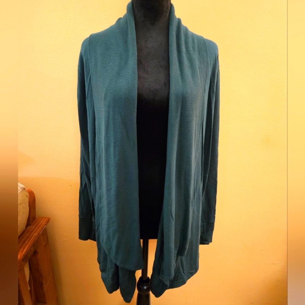 Athleta Green Open Front Cardigan Sweater